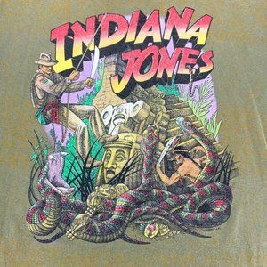 Vintage Indiana Jones All‎ Over Print Disney Character Fashions T-shirt 1990s